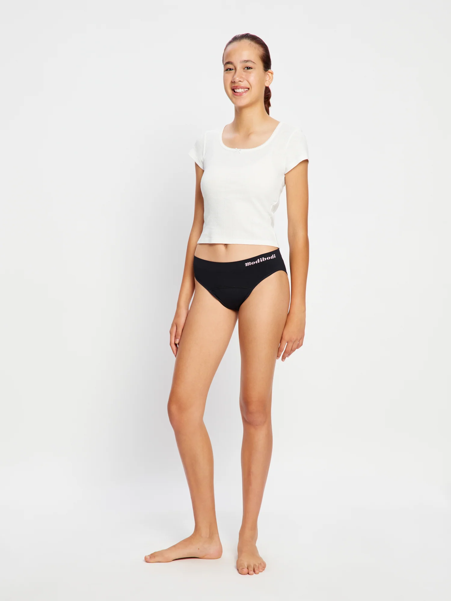 ModiComfort Seamless Teen Hipster Bikini Moderate Black 3 Pack - Image 6