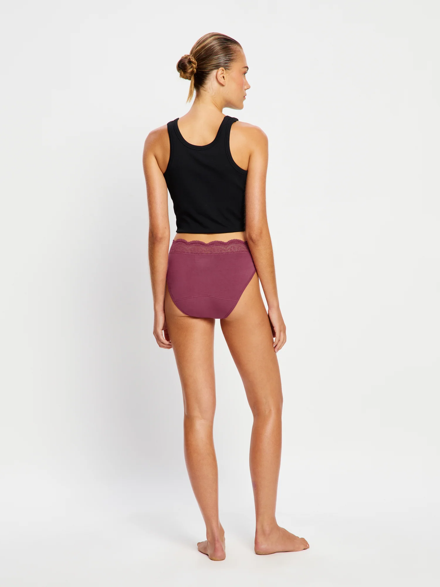 Sensual Hi Waist Bikini Moderate Plum Purple - Image 4