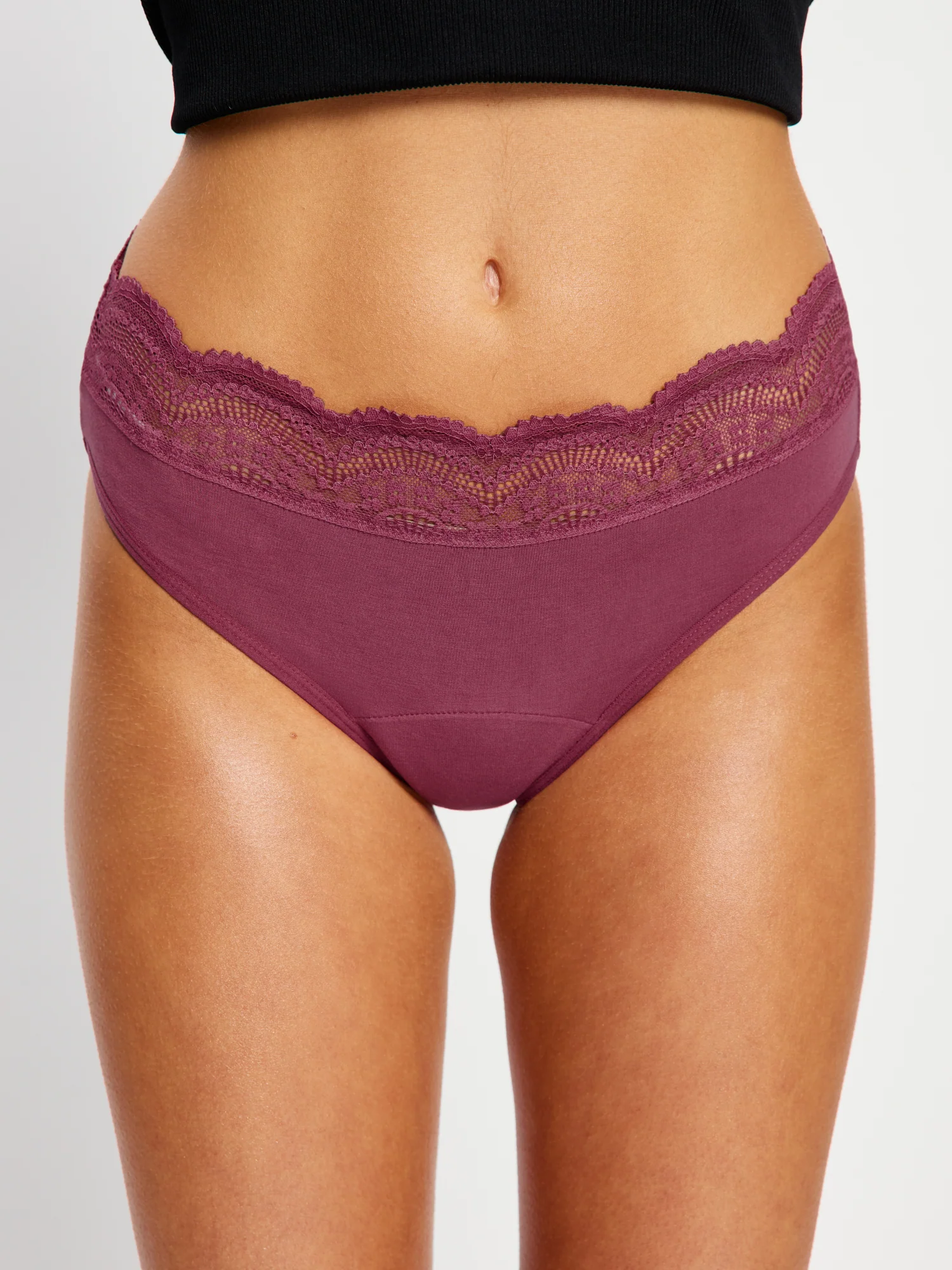 Sensual Hi Waist Bikini Moderate Plum Purple - Image 6