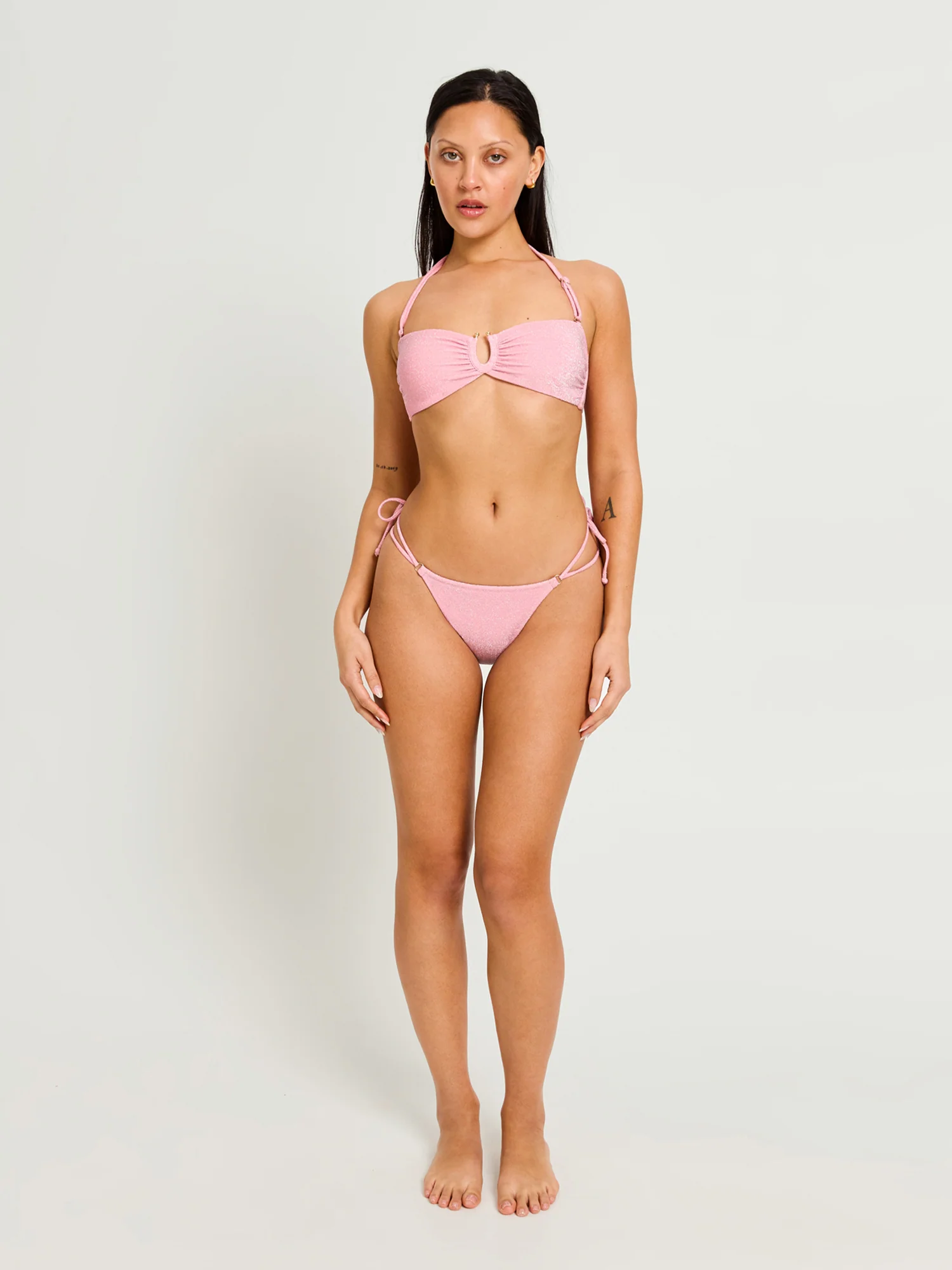 Swimwear Shimmer Hi-Leg String Bottom Super Peony Pink - Image 2
