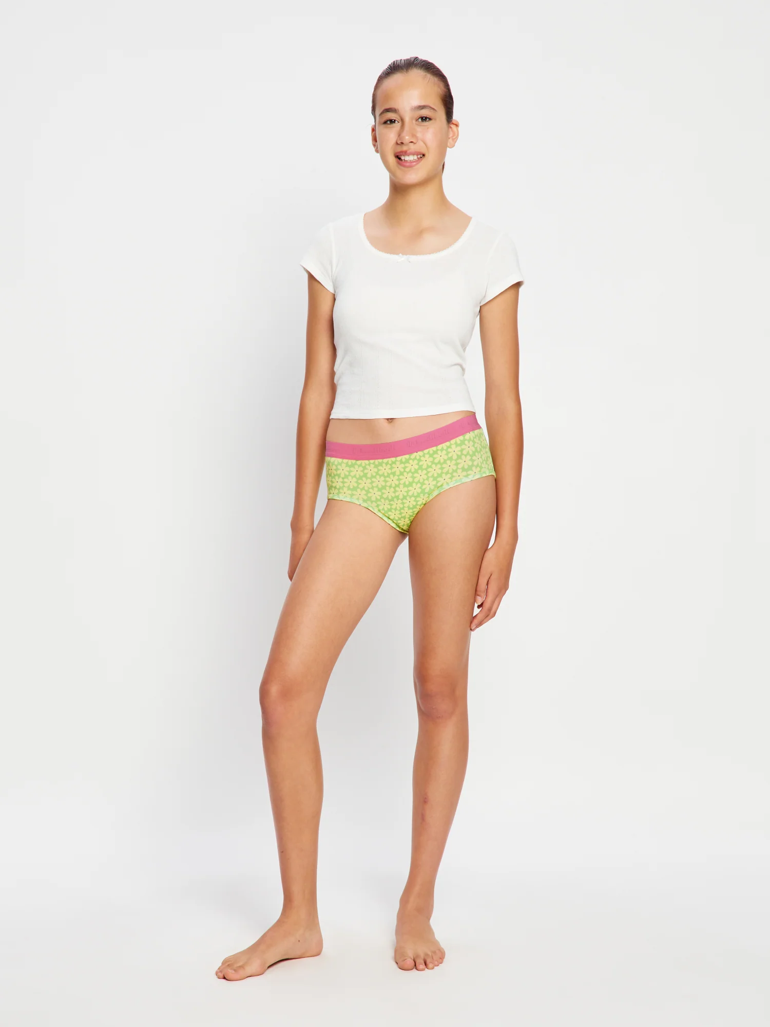 Teen Hipster Boyleg Moderate Floral Green