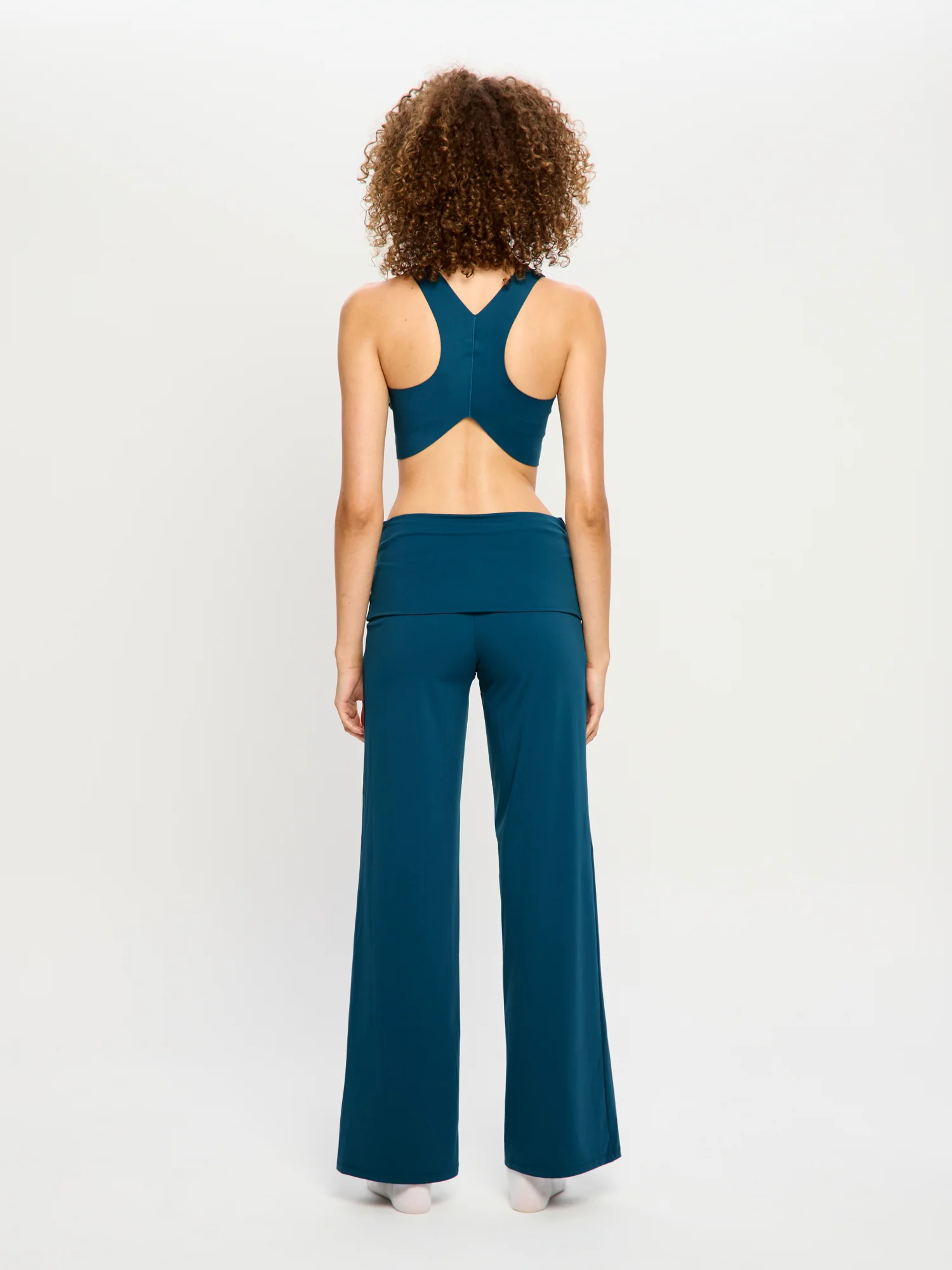 Wide Leg Lounge Pant Teale Blue - Image 2